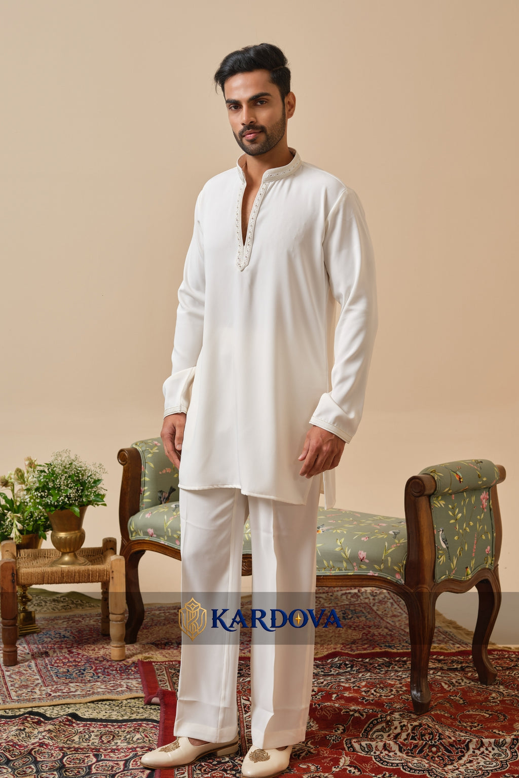 Cream Classic Kurta
