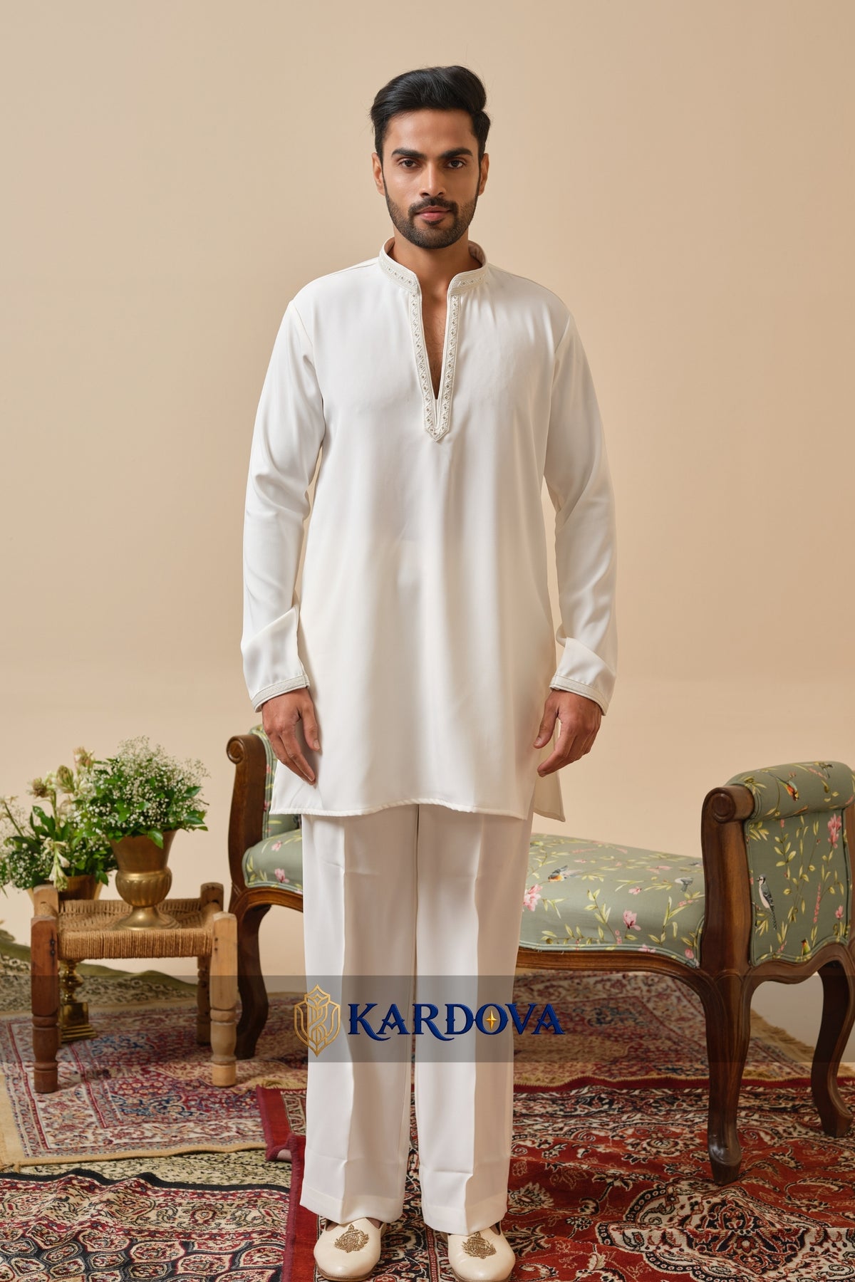 Cream Classic Kurta