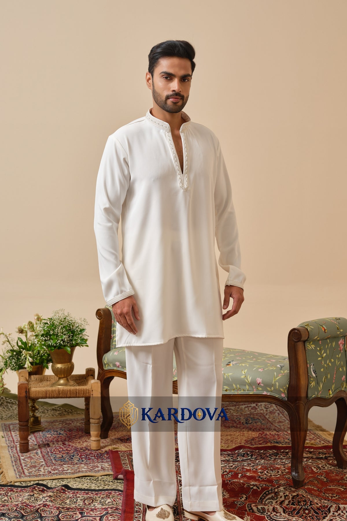 Cream Classic Kurta