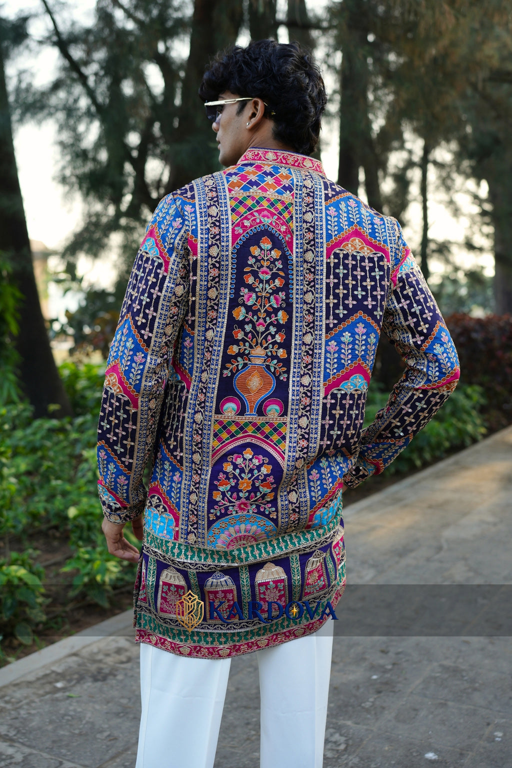 Multi color Embroidered short Kurta for Men with Premium Korean Pants