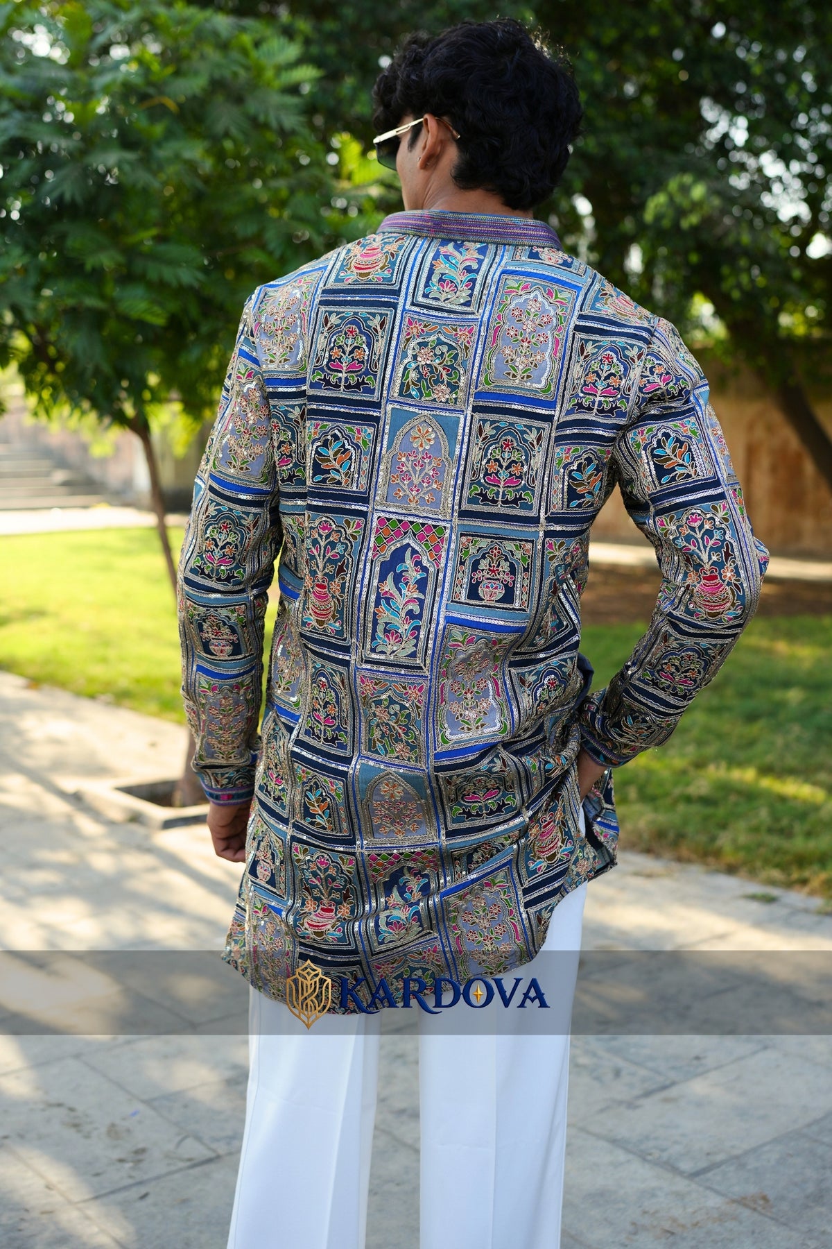 Blue Color Short Kurta For Men with Premium Korean Pants