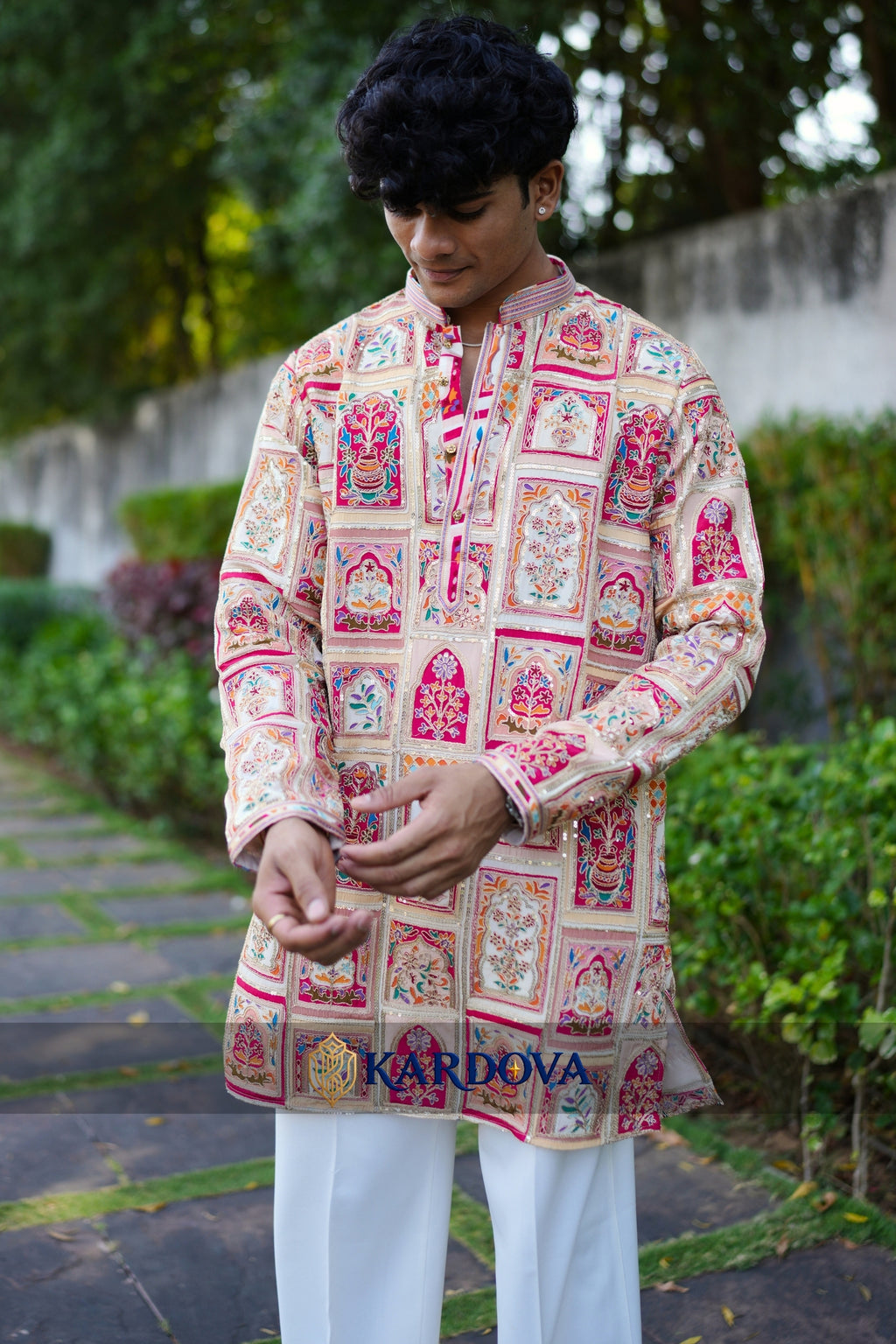 Multi color Short Kurta For Men with Premium Korean Pants